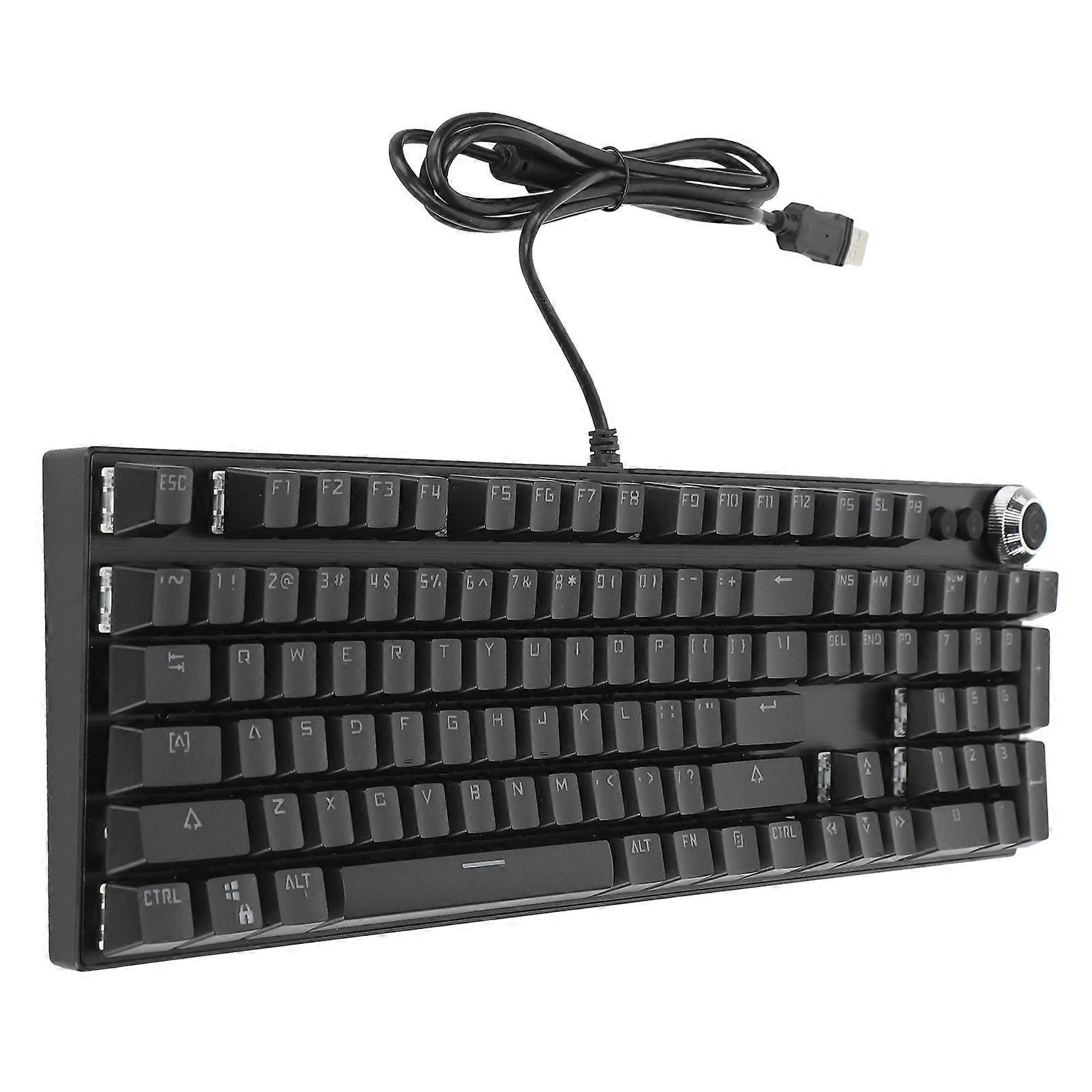 Wired Mechanical Gaming Keyboard 104 Keys Green Backlight USB