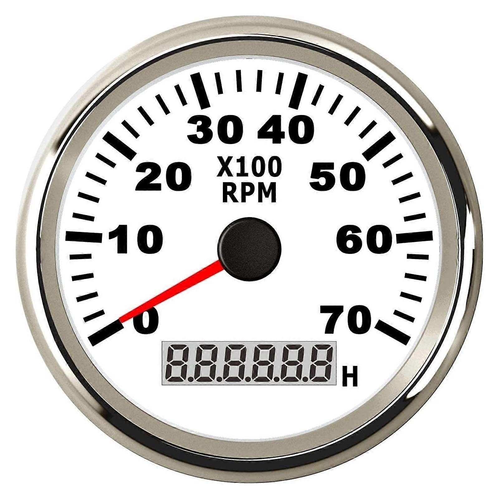 Waterproof Tachometer 0-7000 RPM, 85mm Dial, 9-32V, With Hour Meter, With Backlight, REV Counter, RPM Gauge