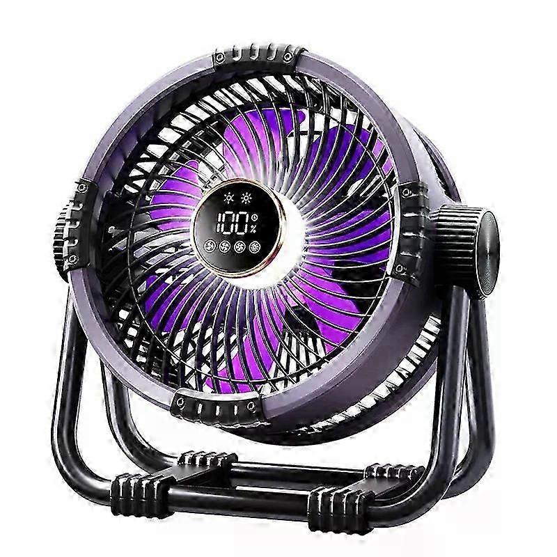 Camping Fan 20000mAh Rechargeable Portable Camping Circulator Fan Wireless Tent Ceiling Fan with LED Light and Remote Control