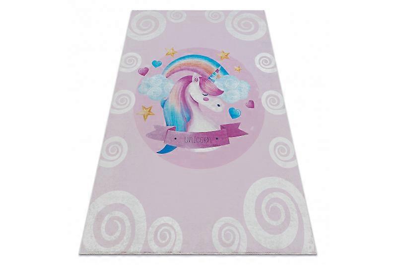 BAMBINO 2533 washing carpet Unicorn, rainbow for children anti-slip - pink