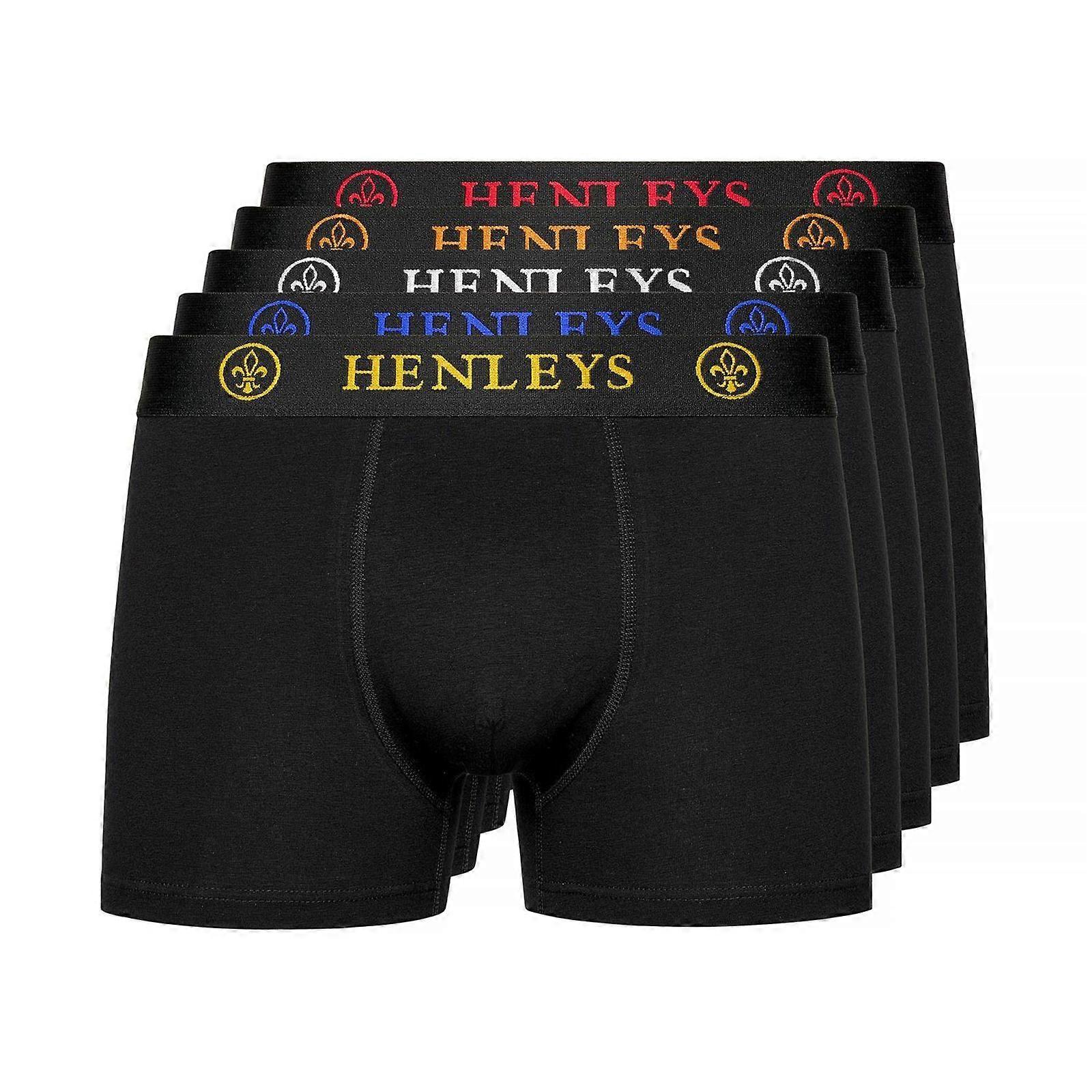 Henleys Quintlock Boxer Shorts 5pk Black