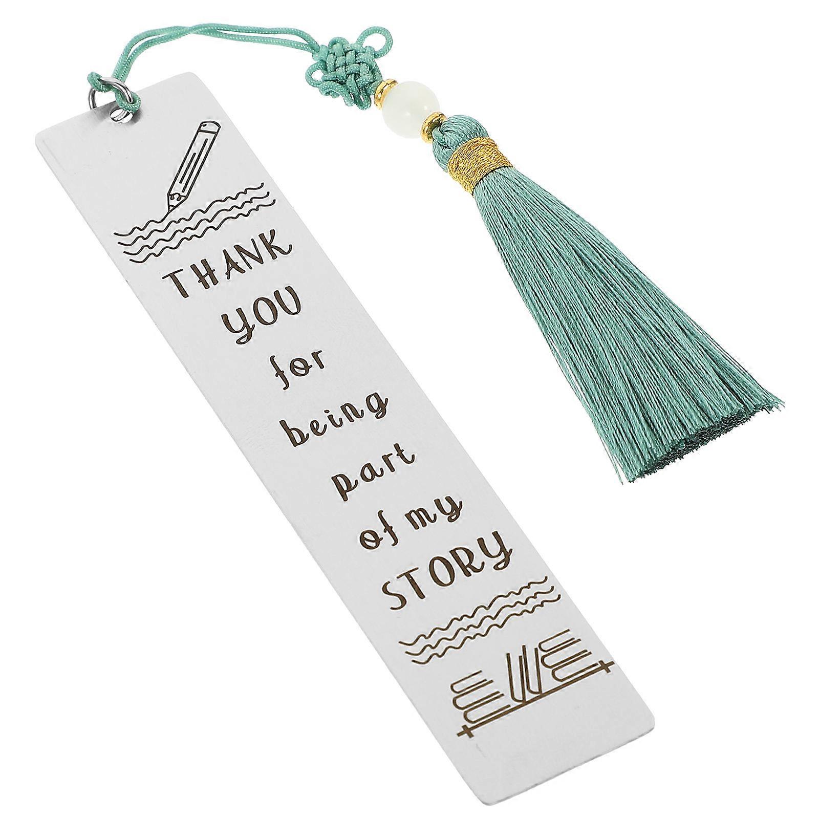 White Metal Bookmark for Reading with Words Design 4Pcs Practical Set