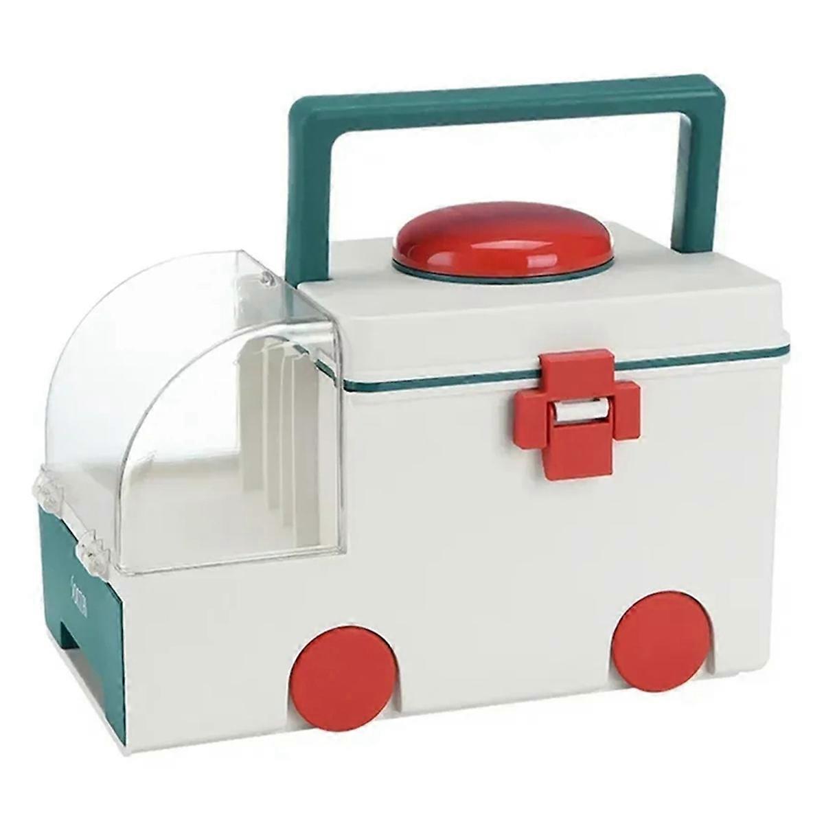 Multifunctional Ambulance Medicine Box Large Capacity Household Large Portable Portable Medicine Box Storage Box Green