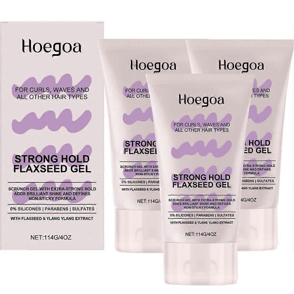 Curls Strong Hold Flaxseed Gel - Extra Strong Scrunch Gel for Defined Curls - Long-lasting Hold & Natural Shine - Suitable for Curly Method - Silicone