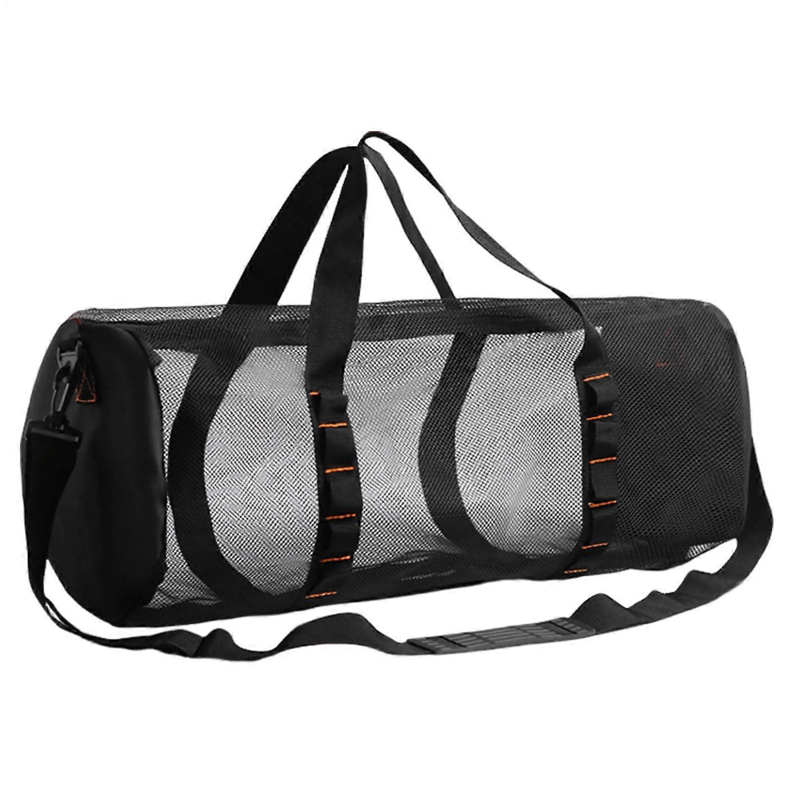Beach Dive Bag Extra Large Cylinder Mesh Foldable Portable Waterproof Zippered Gear For Scuba Travel Snorkeling