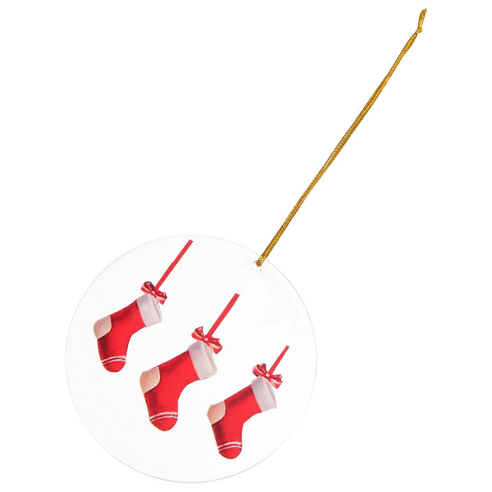Christmas Stocking Hanging Ornament for Decor Red Acrylic Christmas Tree