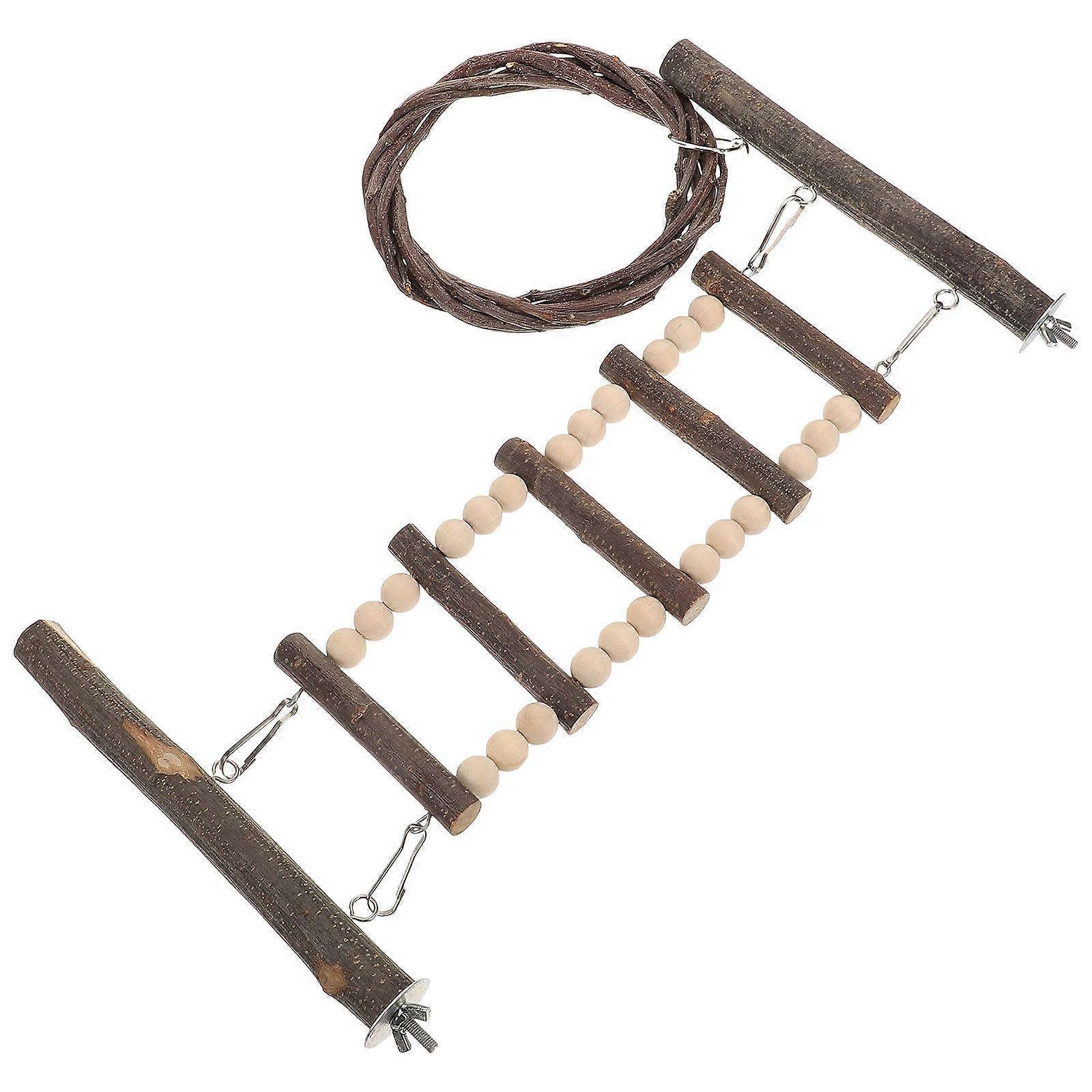 Wooden Parakeet Training Ladder Bird Climbing Ladder Toy for 4Pcs Pets