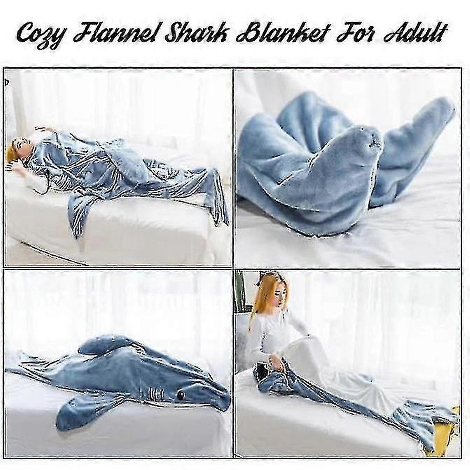Couverture à Capuche Requin Pour Adulte - Polaire, Costume De Requin Portable, Cadeau Humoristique
