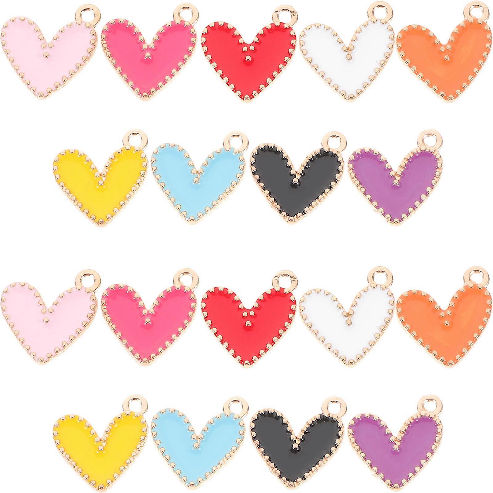 Diy Handmade Decorations Heart Charms 90Pcs Assorted Color Zinc Alloy for Earring Making