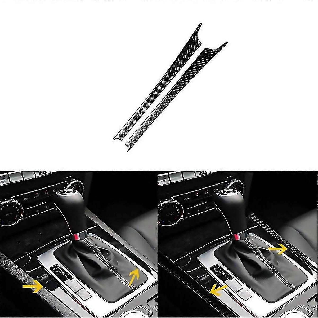 For 2pcs Carbon Fiber Console Side Cover Trim For C Class