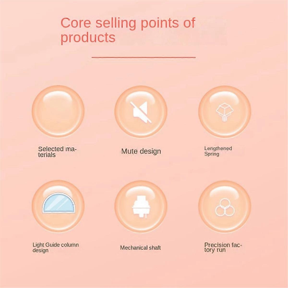 Lubed Silent V3 Switches Mechanical Keyboard Honey peach Shaft