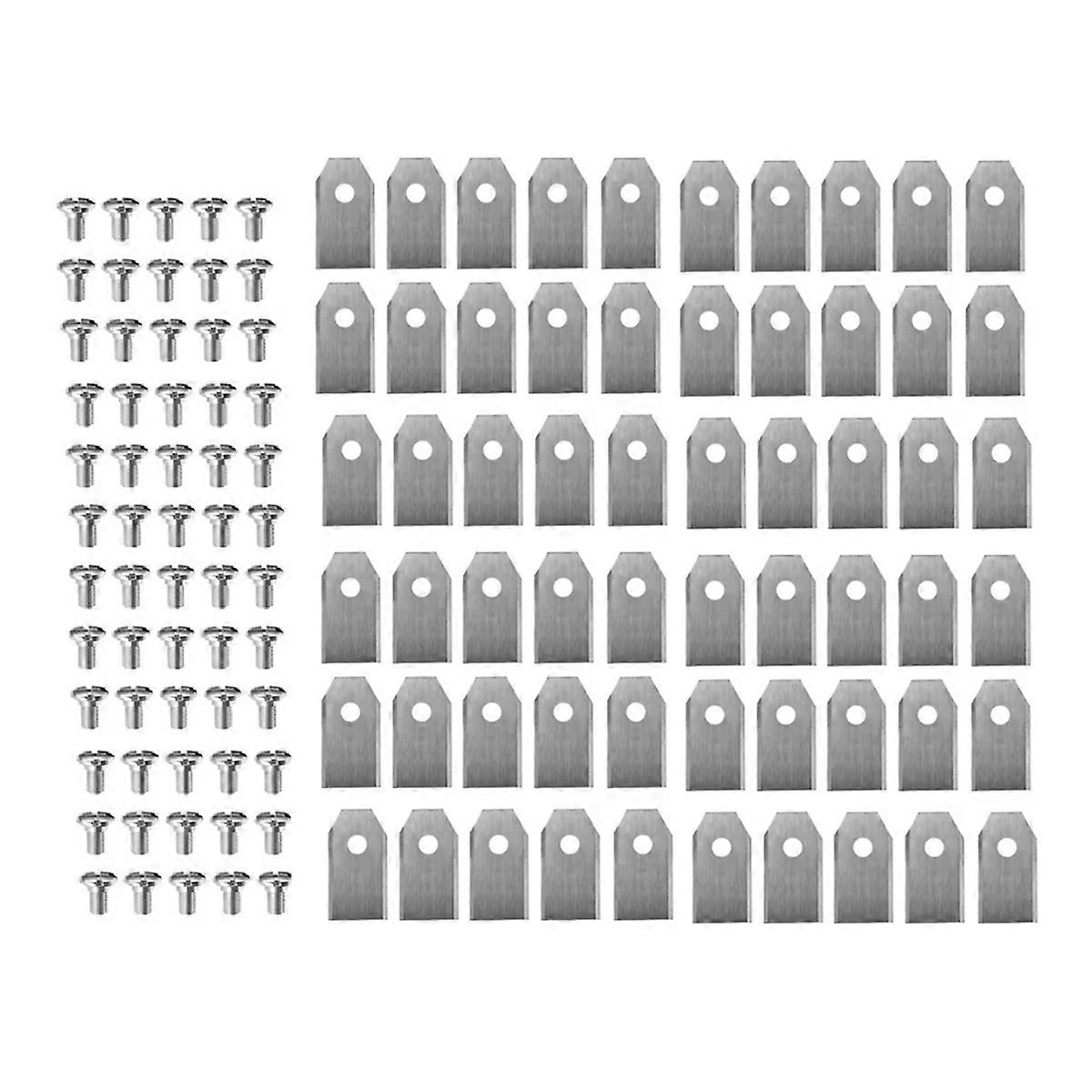 60 PCS Blades with Screws for Navimow I105N/I108N/I110N Silver