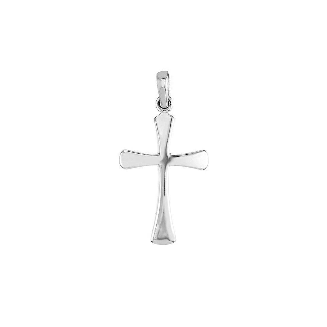 Or jaune 14 carats massif hautement poli foi religieuse Croix pendentif Collier-Pendentif pour femmes