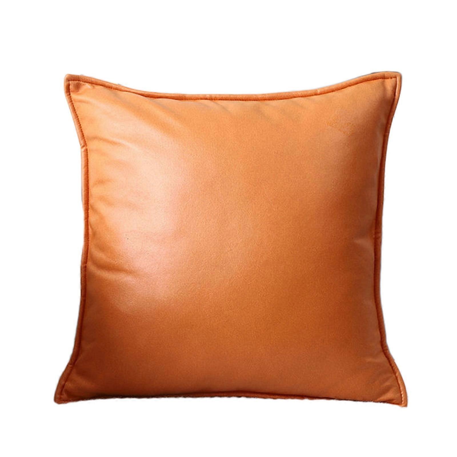 Clearance! SHENGXINY Solid Color Pillowcase 17x17in, Orange A, Core Not Included, Compatible with Office, Lumbar, Sofa & Bedside Cushions
