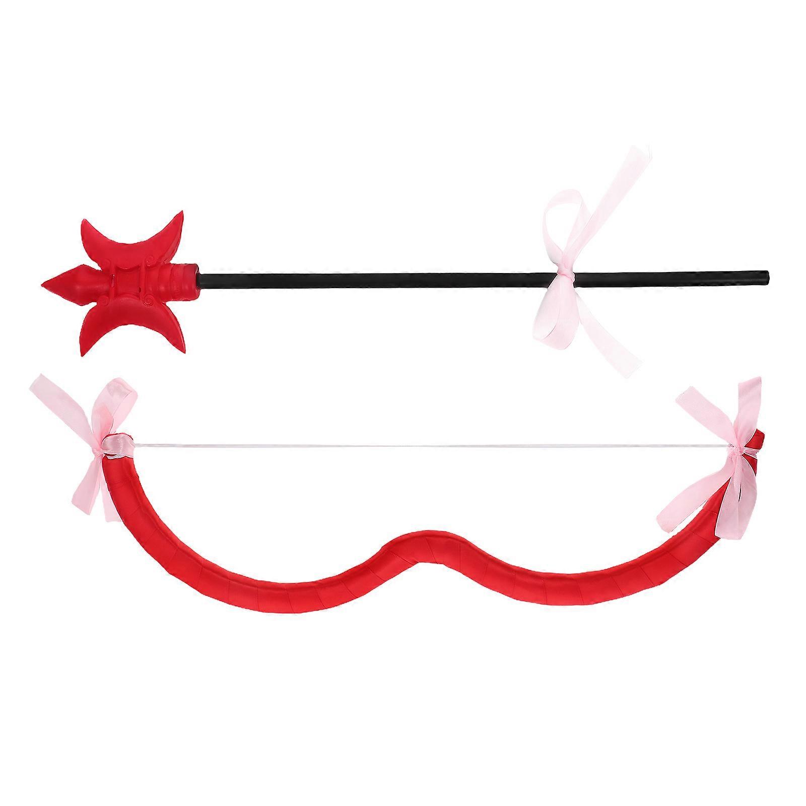 Red Cupid Costume Prop Set for Valentine's Day Photo Bow and Arrow
