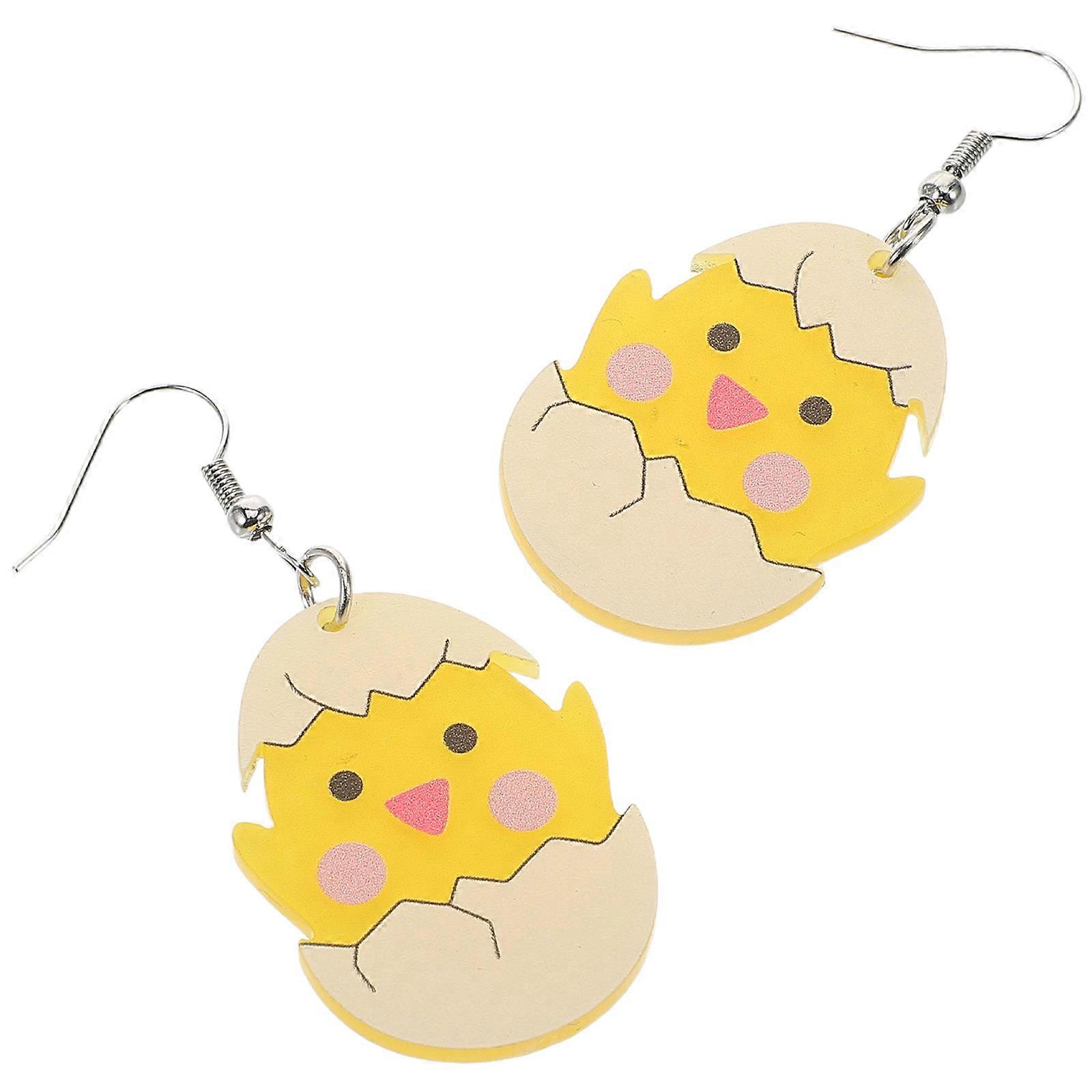 Spring Earrings for Women Acrylic Easter Chick Earrings Dangle 4Pairs