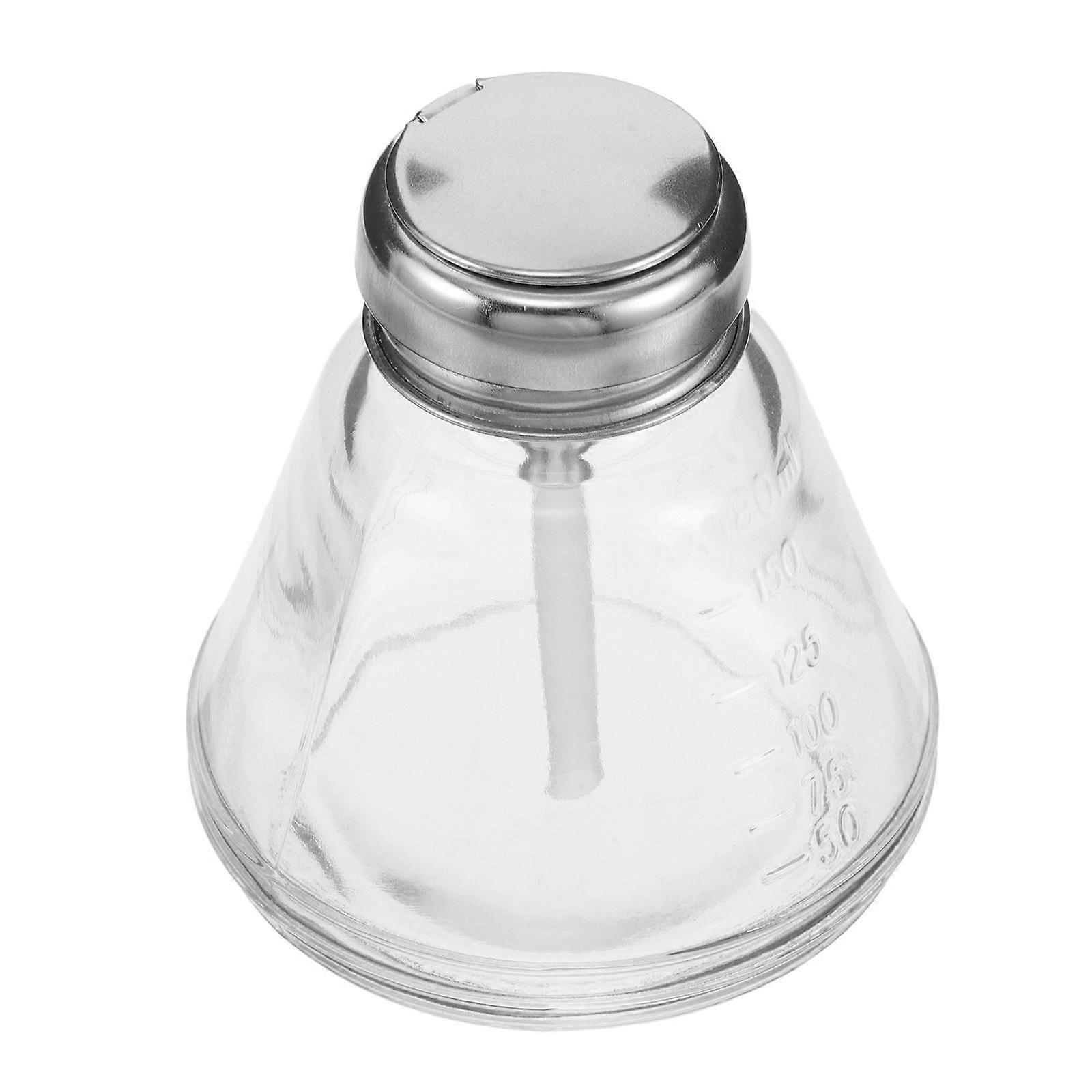 Refillable Push Down Pump Dispenser Designed For Makeup Remover Square Shape Transparent 1Pack
