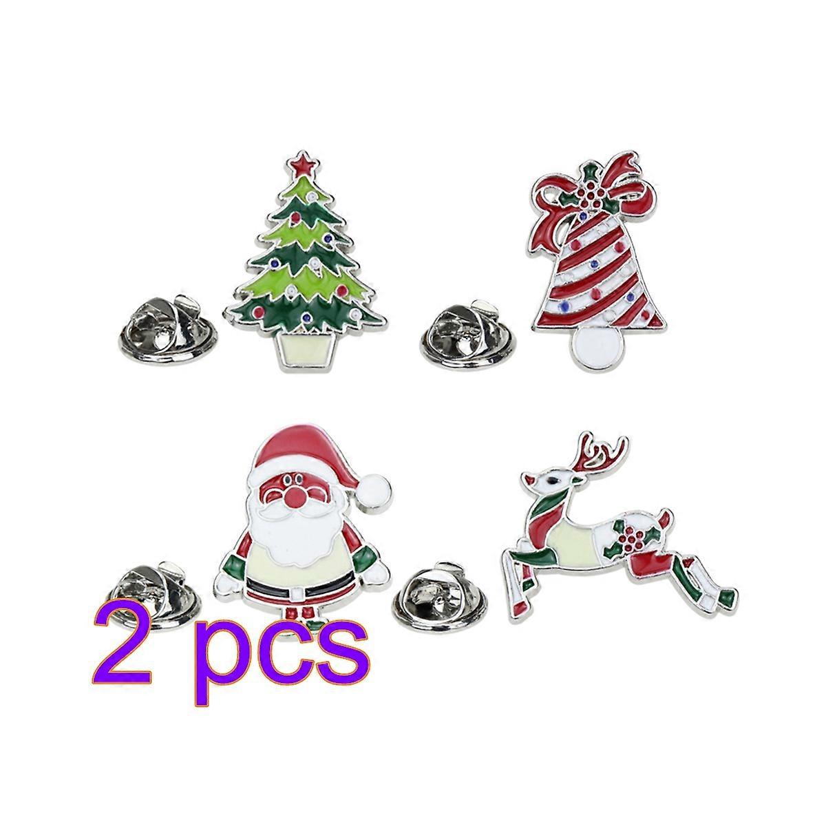 Christmas Brooch Zinc Alloy for Adornment 8Pcs Assorted Color Lapel Pins