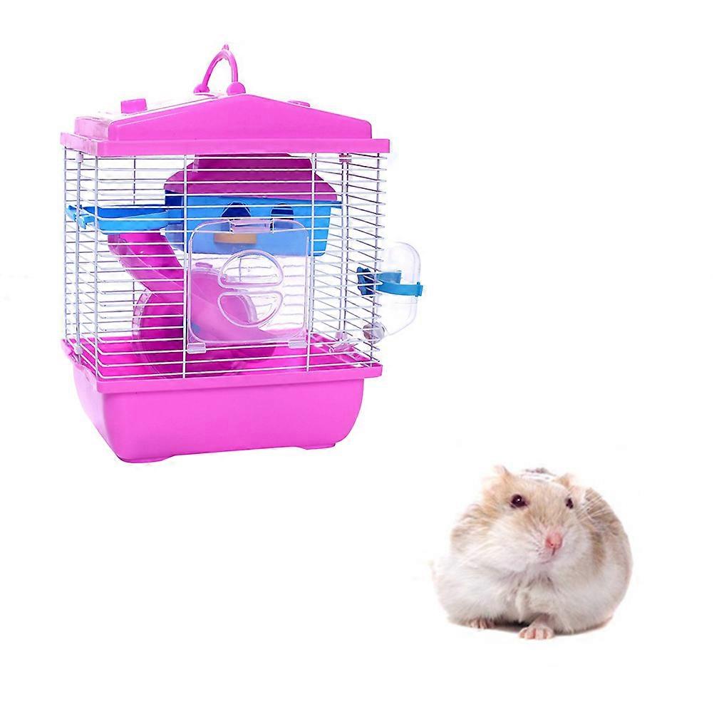 Pet House Acrylic Double Layer Hamster Cage for Small Pets Pink