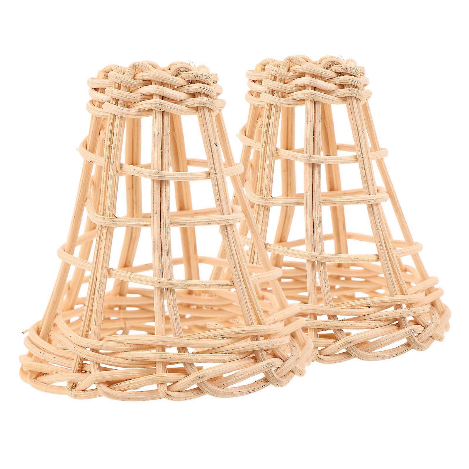 Boho Hanging Lampshade Mini Rattan Lamp Shades for Table Lamps 6Pcs