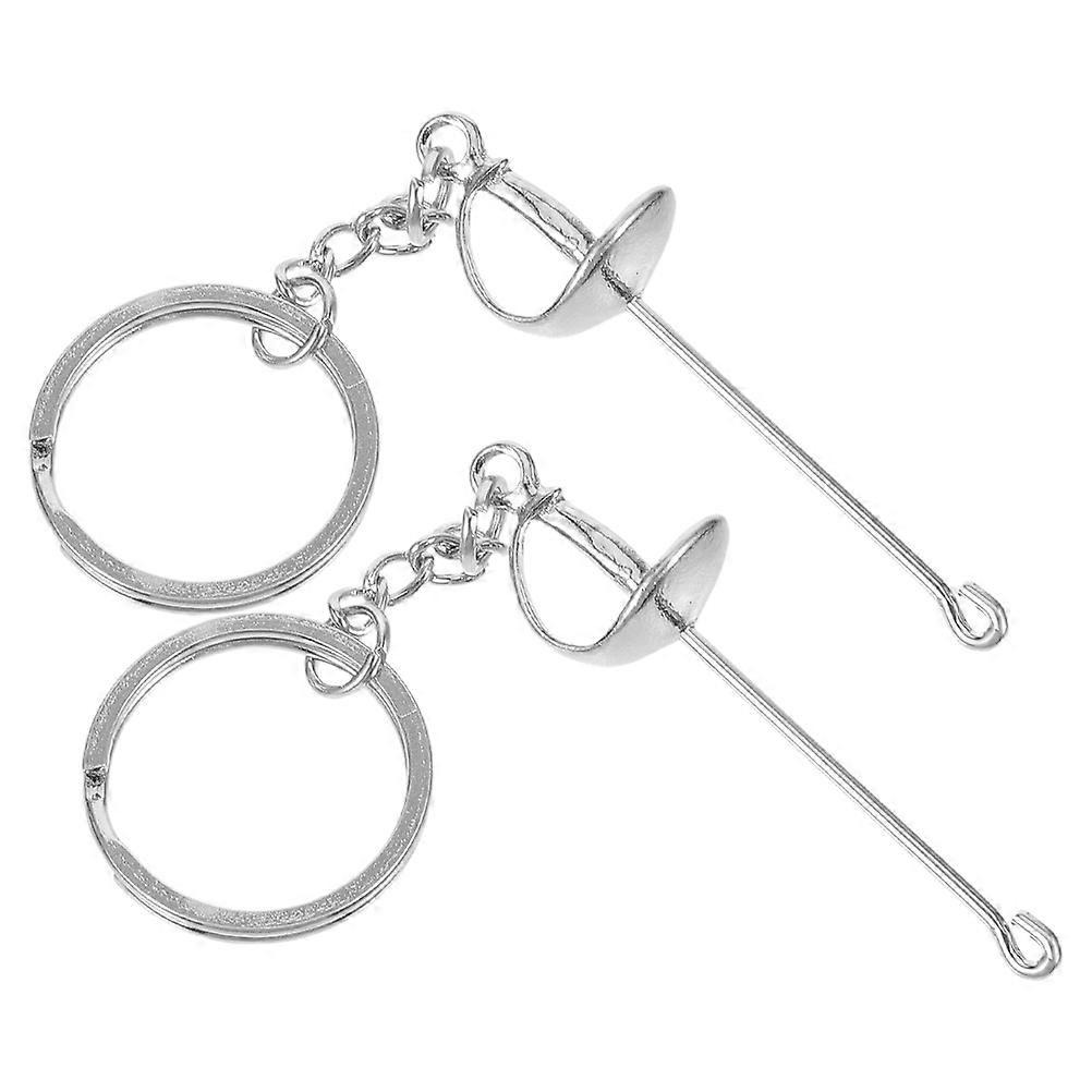 Fencing Sword Keychain Decorative Metal Small Keychain Portable 8Pcs Pack