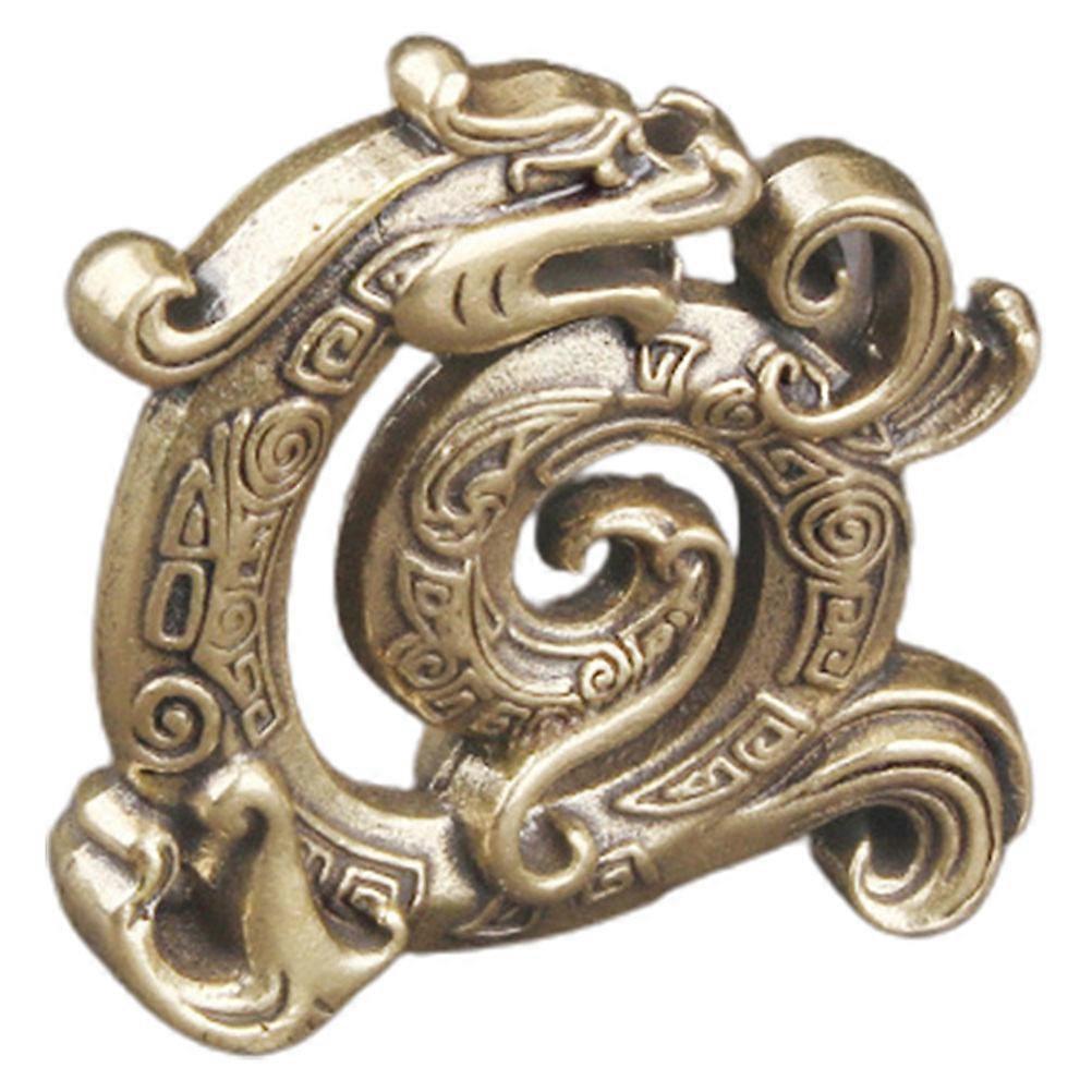 Dragon Brass Statue Decorative Dragon Figurine for Table 5Pcs Set