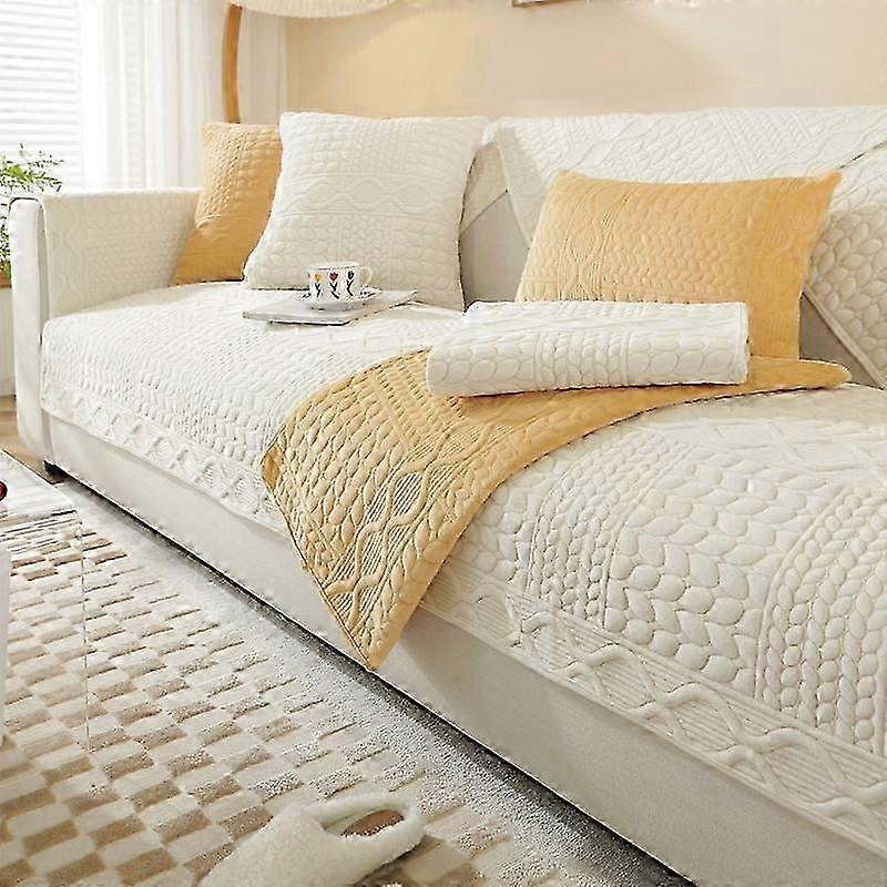 Four Seasons Universal Geometric Wheat Ear Quilted Sofa Cushion Modern Minimalist Non-slip Soft Plush Sofa Cushion Towel 2025