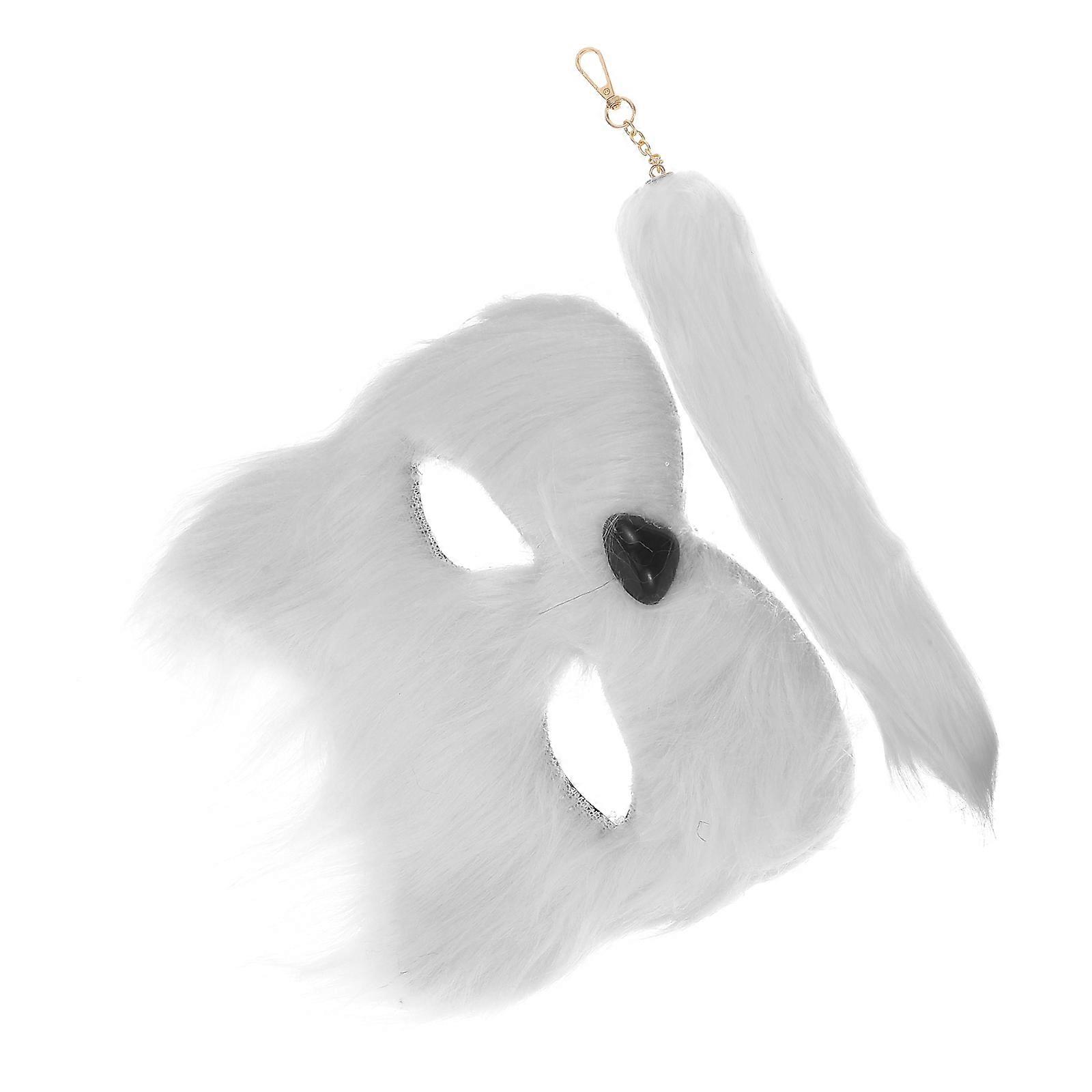 Animal Fox Mask Tail Prop for Masquerade 5Sets Costume
