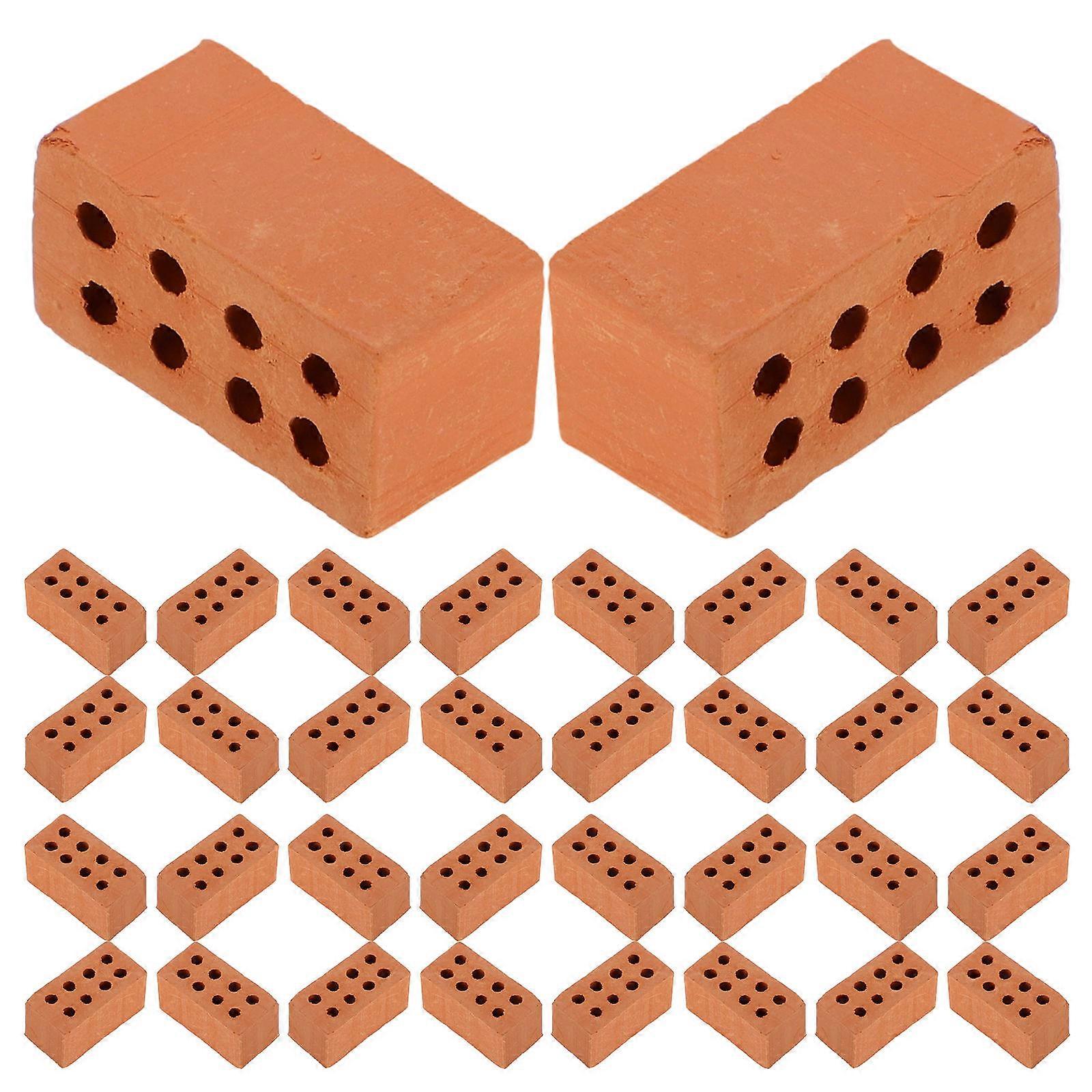 Miniature Bricks for Model Building 100Pcs Clay Blocks Light Brown DIY Crafts