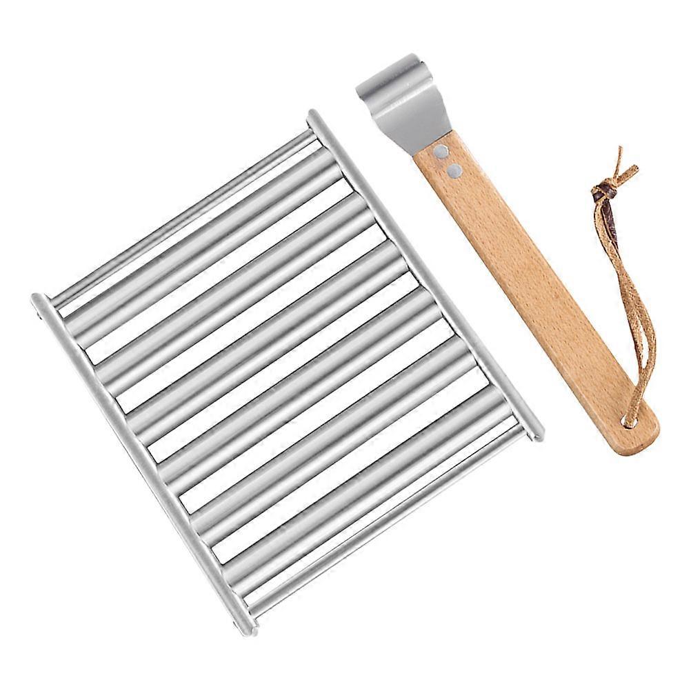 Sausage Roller Grilling Rack Portable Grill Roller For Camping Outdoor Barbecue With Assorted Color 2 Sets