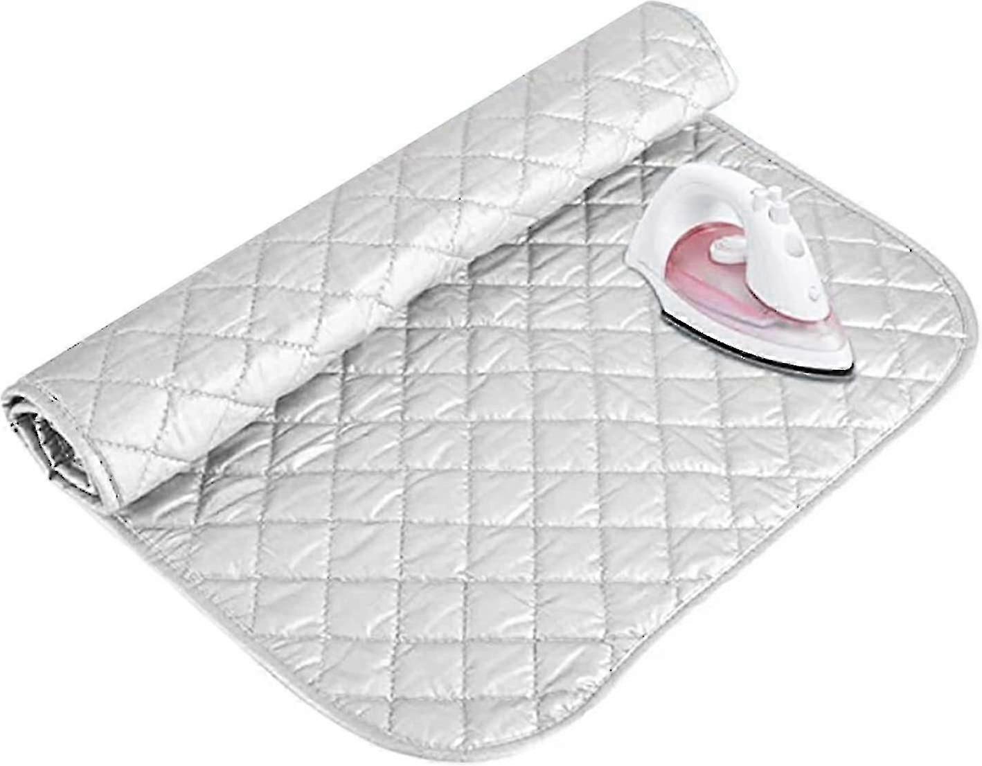 بطانية الكي المقاومة للحرارة ، حصيرة الملابس المحمولة بطانية البخار القطن توفير مساحة السفر قابلة للطي مريحة رمادي ، 48 * 80 سم -sy -sy