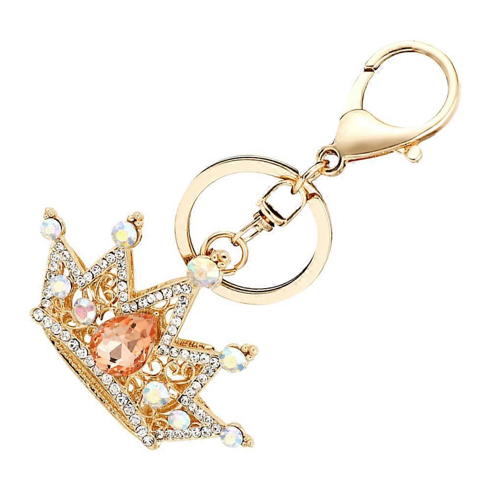 Chic Keychain Decoration Sparkling Crown Shaped Key Pendant Assorted Color 1Pack