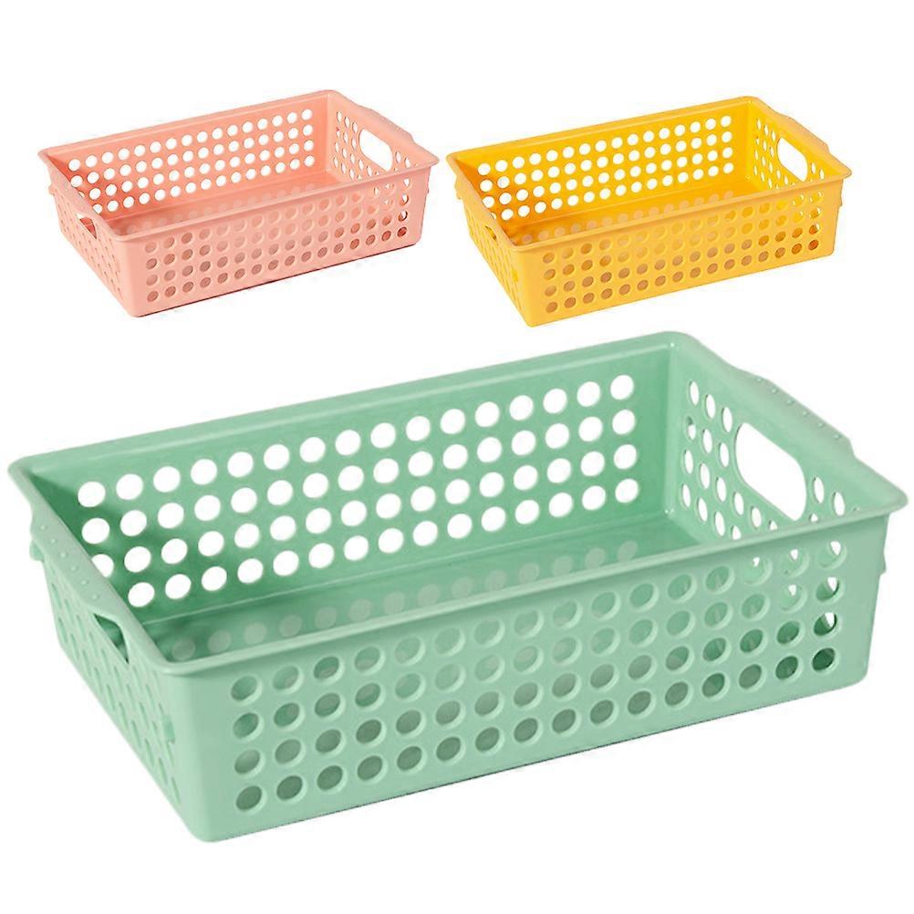 Storage Basket Plastic Organizer for Clothes Books 9Pcs with Handle