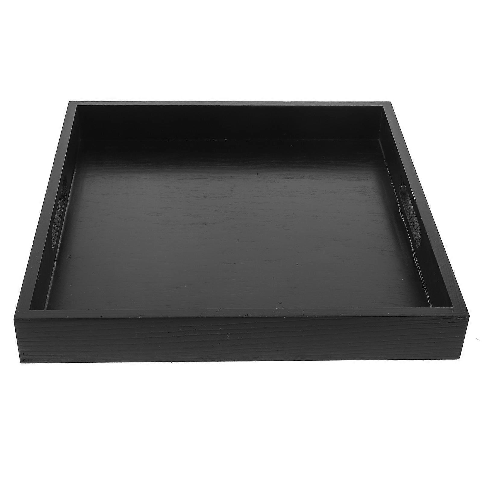 Multi-functional Black Snack Serving Plate For Party 30X30X4CM Spill-proof 5Pcs