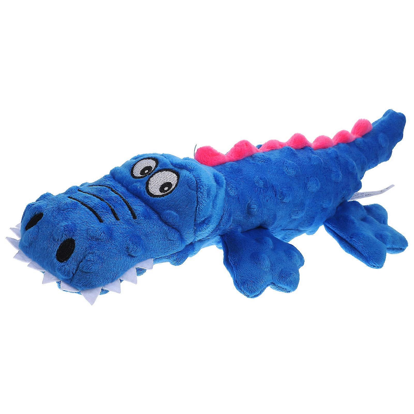 Plush Dog Chew Toy Squeaky Crocodile for Puppy Play 2Pcs Set