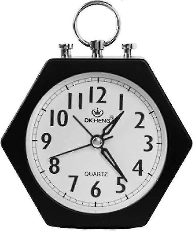 Alarm Hexagon Desk Table Clock Wake You Up Silent Working Perfect For Bedroom Office Red
