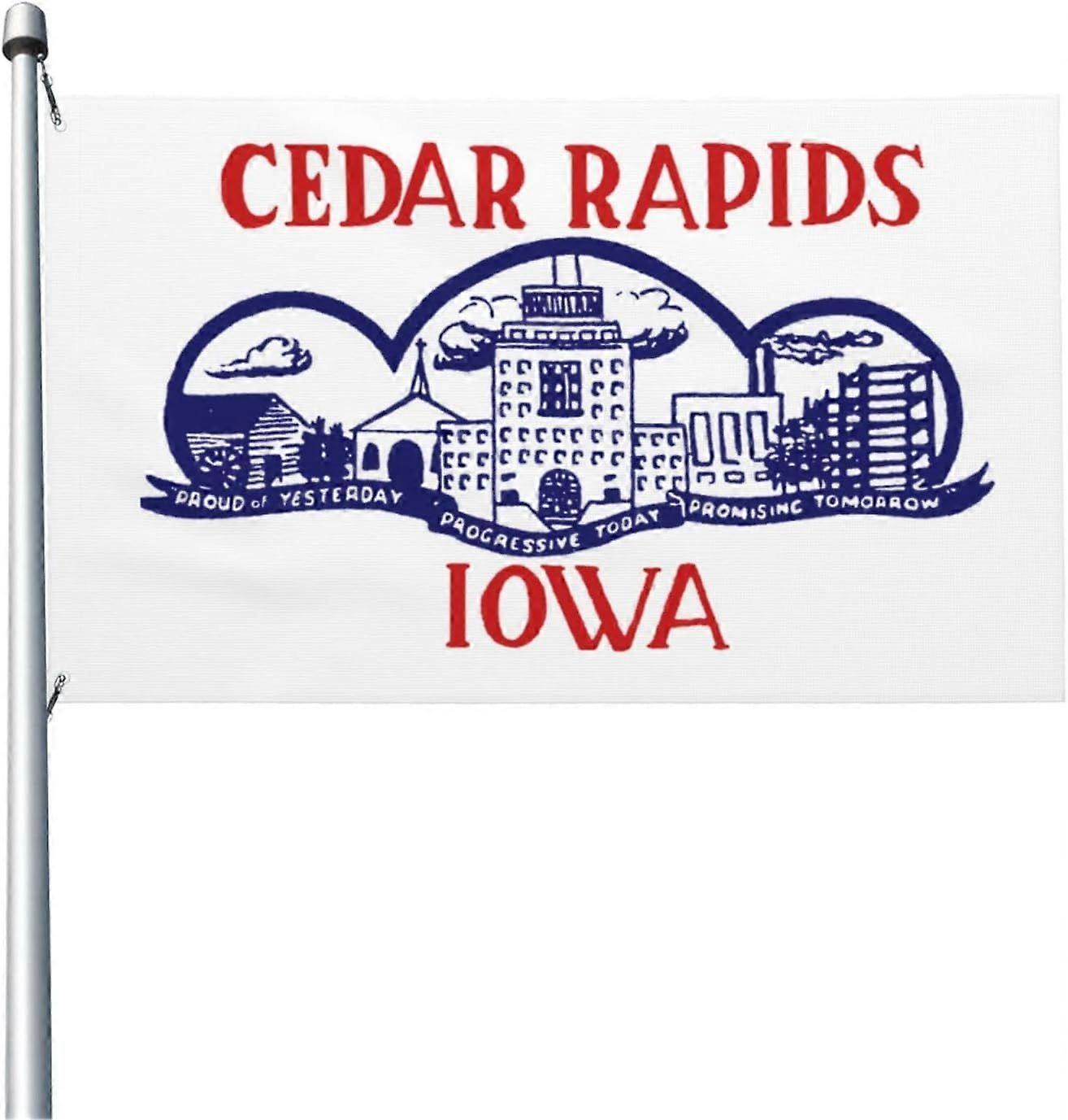 Flag Of Cedar Rapids, Iowa (1962-2021) Flag QI 1693
