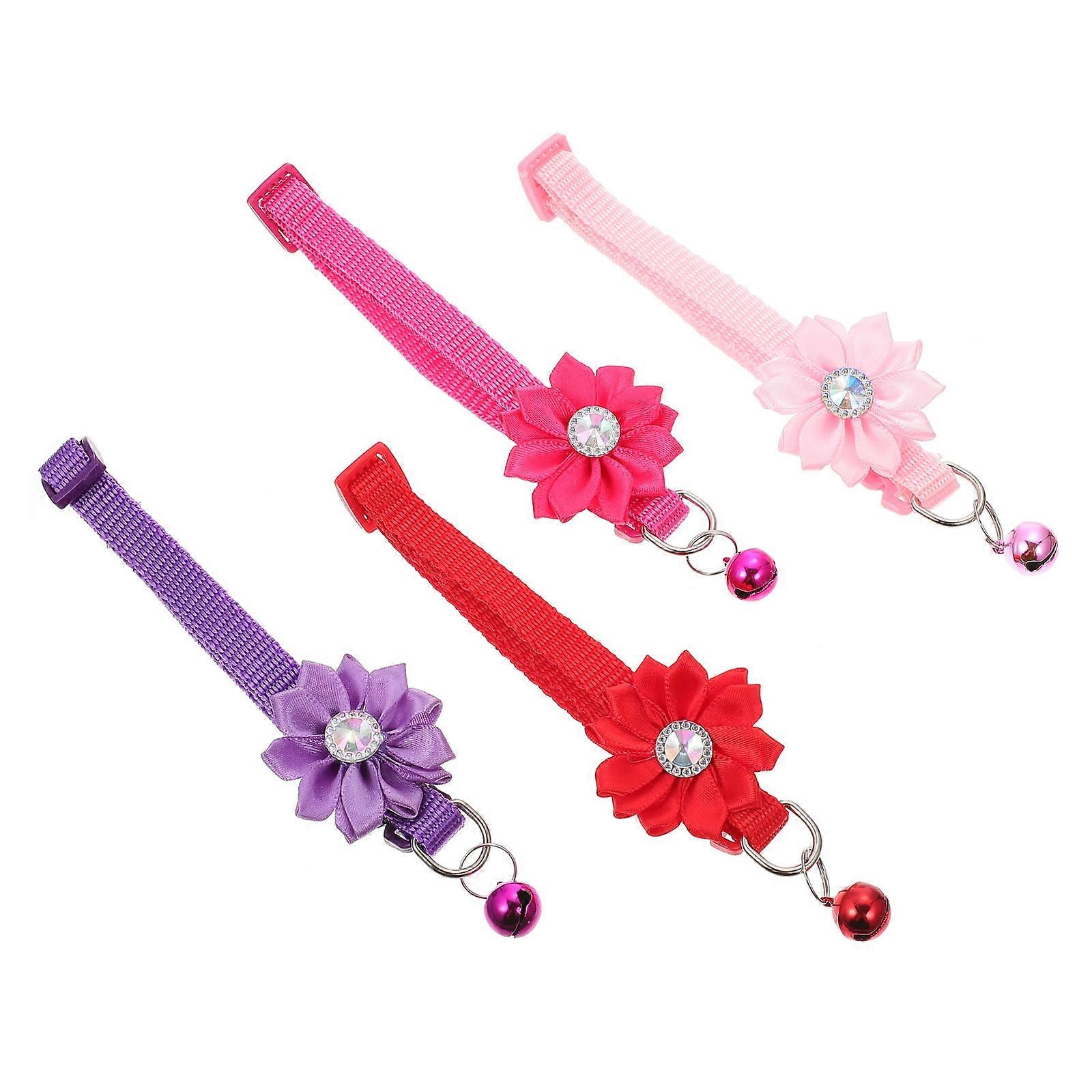 Adjustable Flower Collar for Pets with Metal Buckle 8Pcs Set