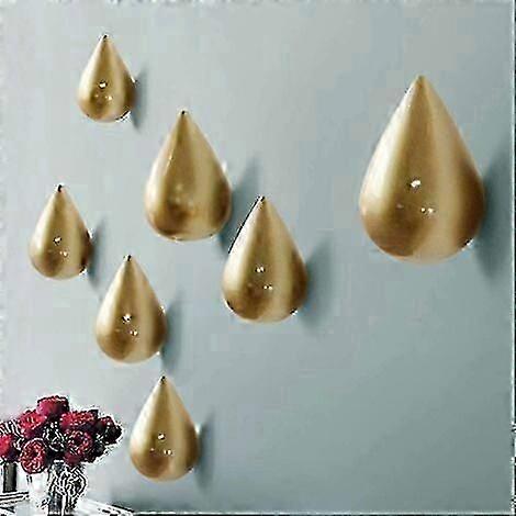 Set 7 Creative Teardrop Coat Hooks Hooks Wall Decor Modern Decor, Auriu