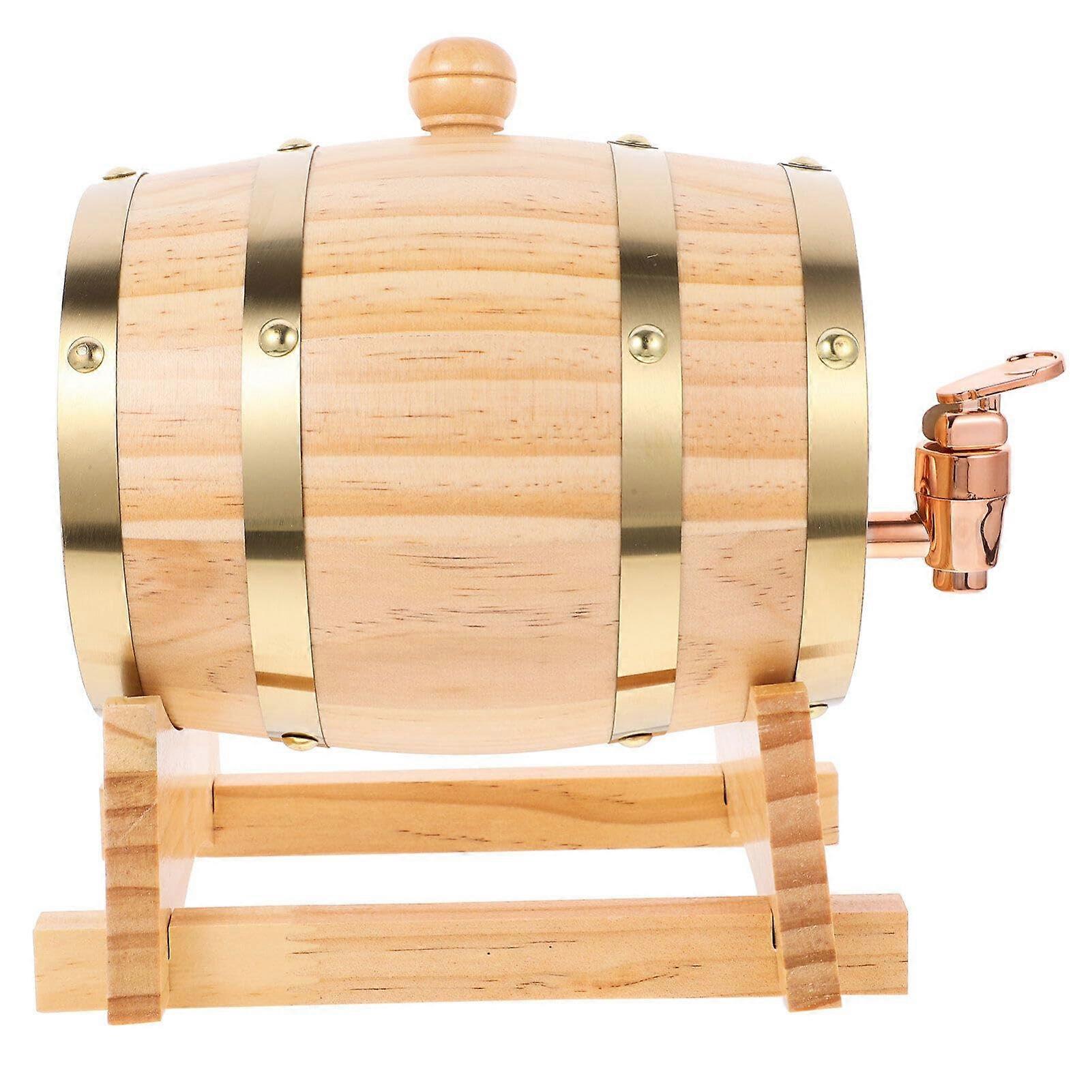 Wooden Drink Dispenser 1Set For Home Bar Decor Wine Aging Sturdy Design Party Use Convenient Faucet For Easy Serving