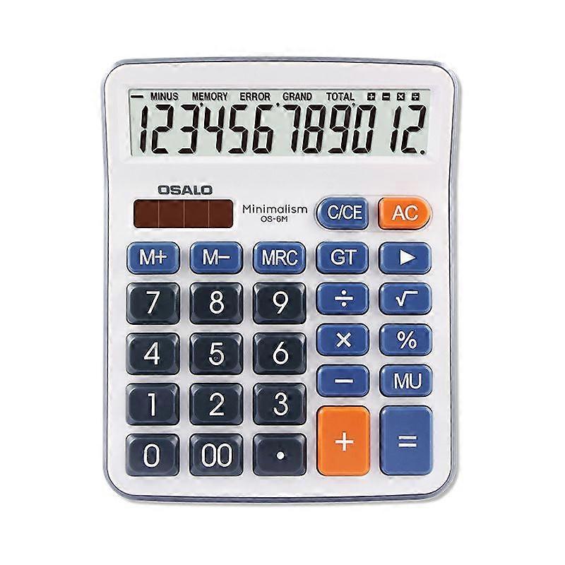 Calculator Office 12 Digit Extra Large Display Big Buttons Solar Desktop Basic Calculators