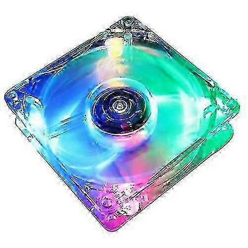 8025 Clear 8cm with LED Lights Chassis Cooling Fan for PC Computer Case Cooler