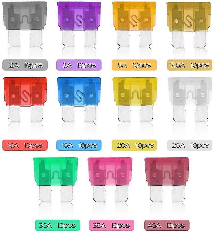 150pcs Car Standard Fuses Assortment Blade Fuse 2a 3a 5a 7.5a 10a 15a 20a 25a 30a 35a 40a For Auto C