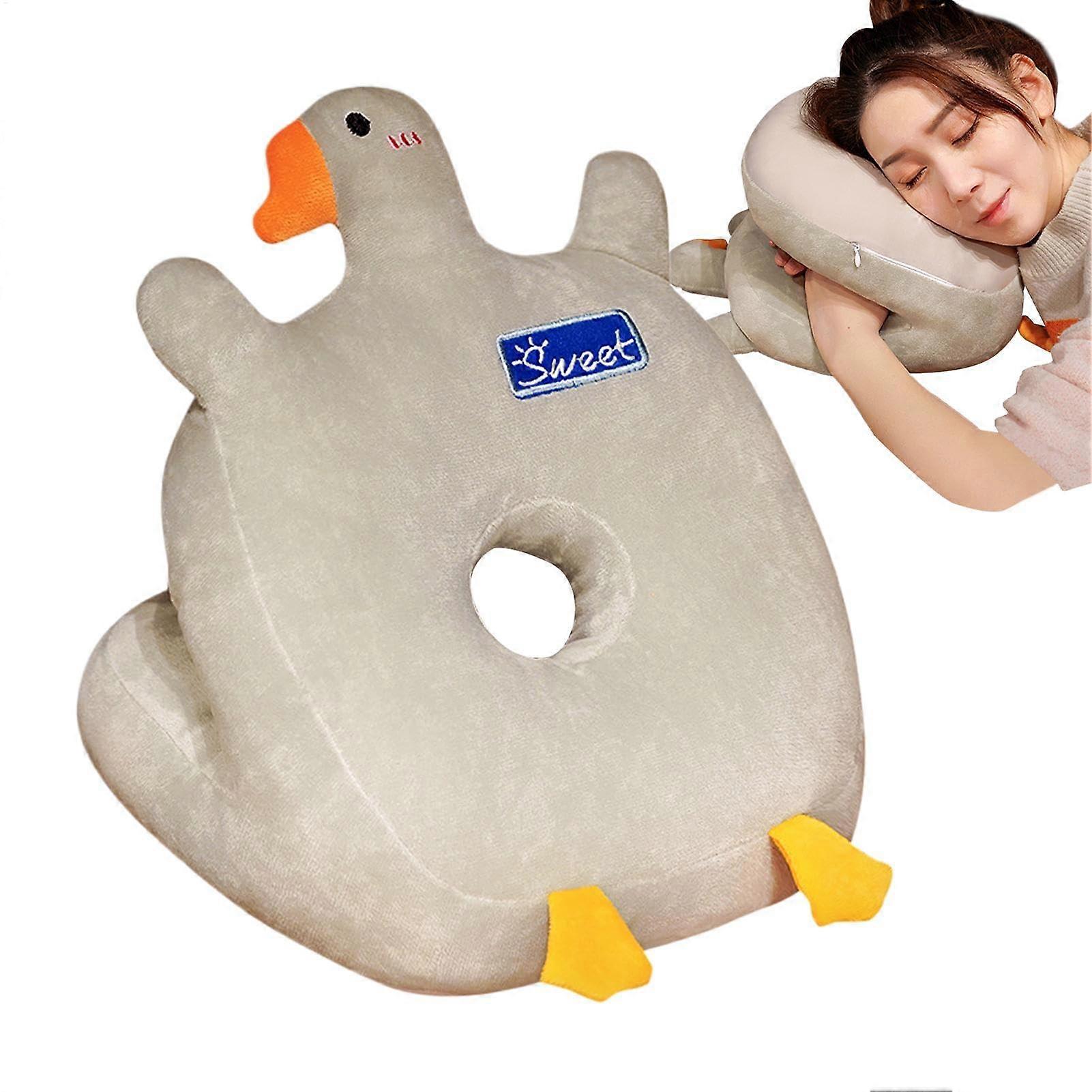 Stomach Sleeper Pillow Desk Pillow For Napping Grey Stomach Nap Pillow On Desk Comfortable Toy Pillow