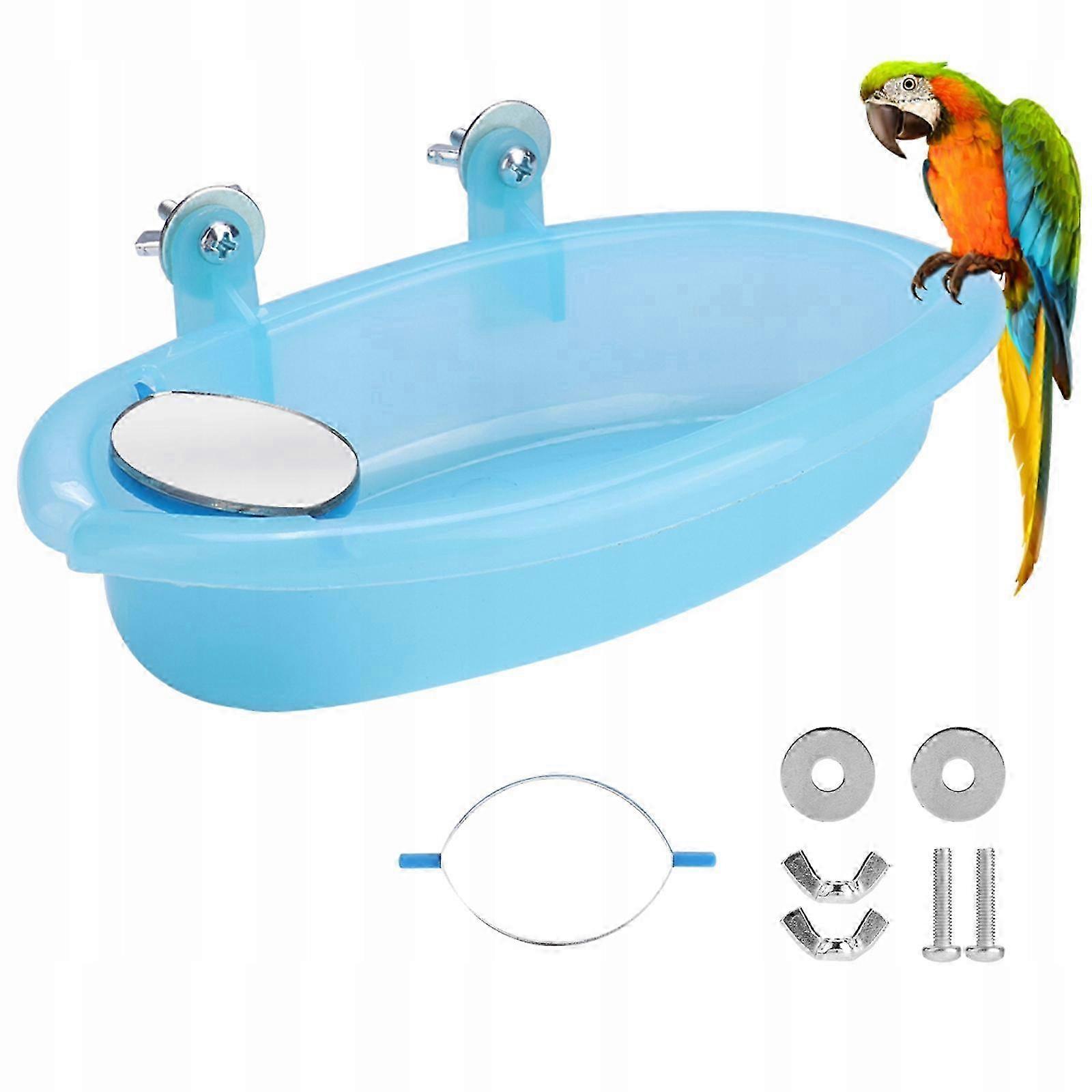 Parrot Bath Bird Pool Bowl With Mirror
