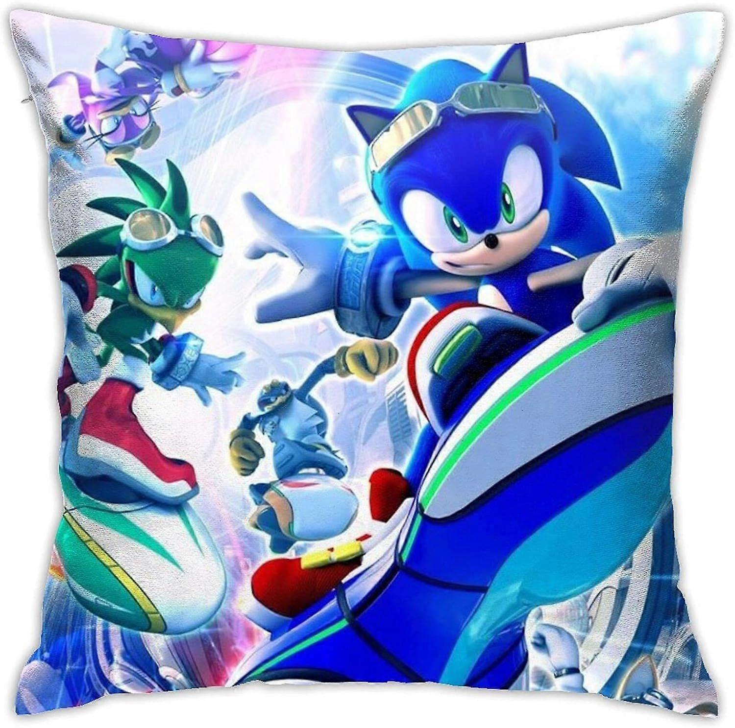 c497ソニック枕カバー正方形装飾スロー枕カバーソファソファホーム農家の装飾用クッションケース18x18インチ(a1-65)jk497