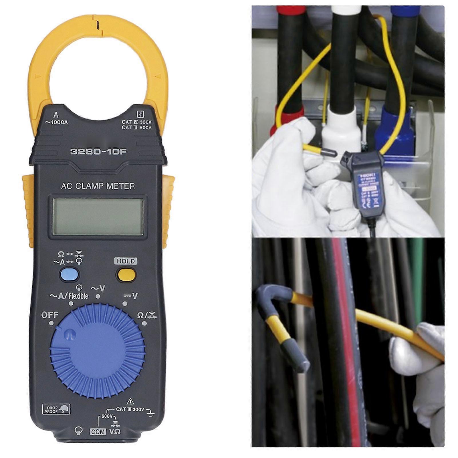 Digital Clamp Meter Super Slim AC Voltage Current Resistor Tester with DMM Function 600V 1000A 