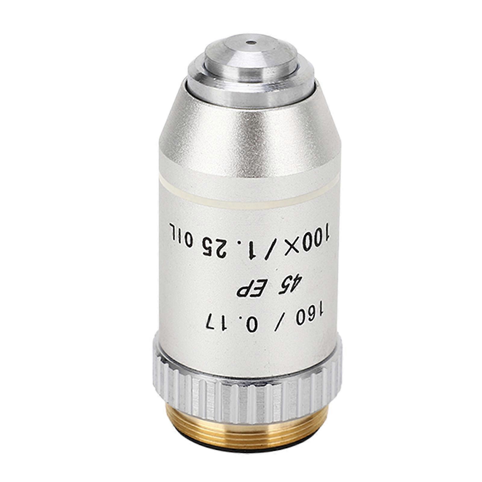 Achromatic Microscope Objective 100X Standard RMS Thread Spring Protection Biological Microscope Objective Lens 