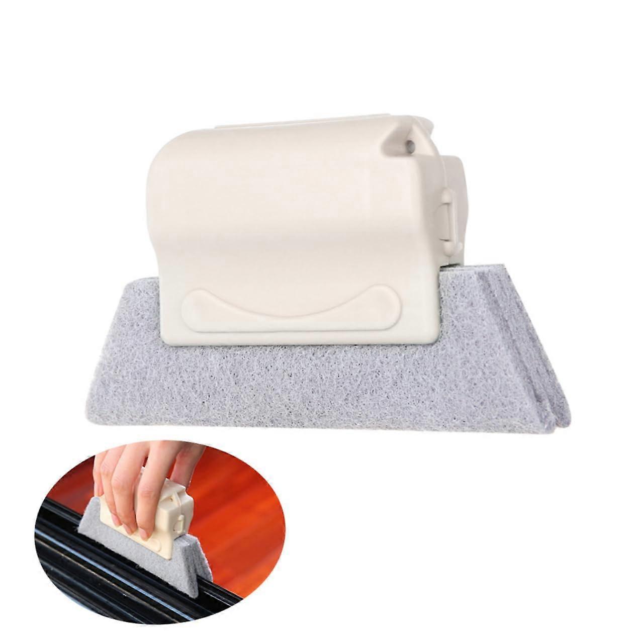 Beige Window Groove Cleaning Brush Handheld Gap Wipe Tool For Dead Angle Window Gaps Household Cleaning