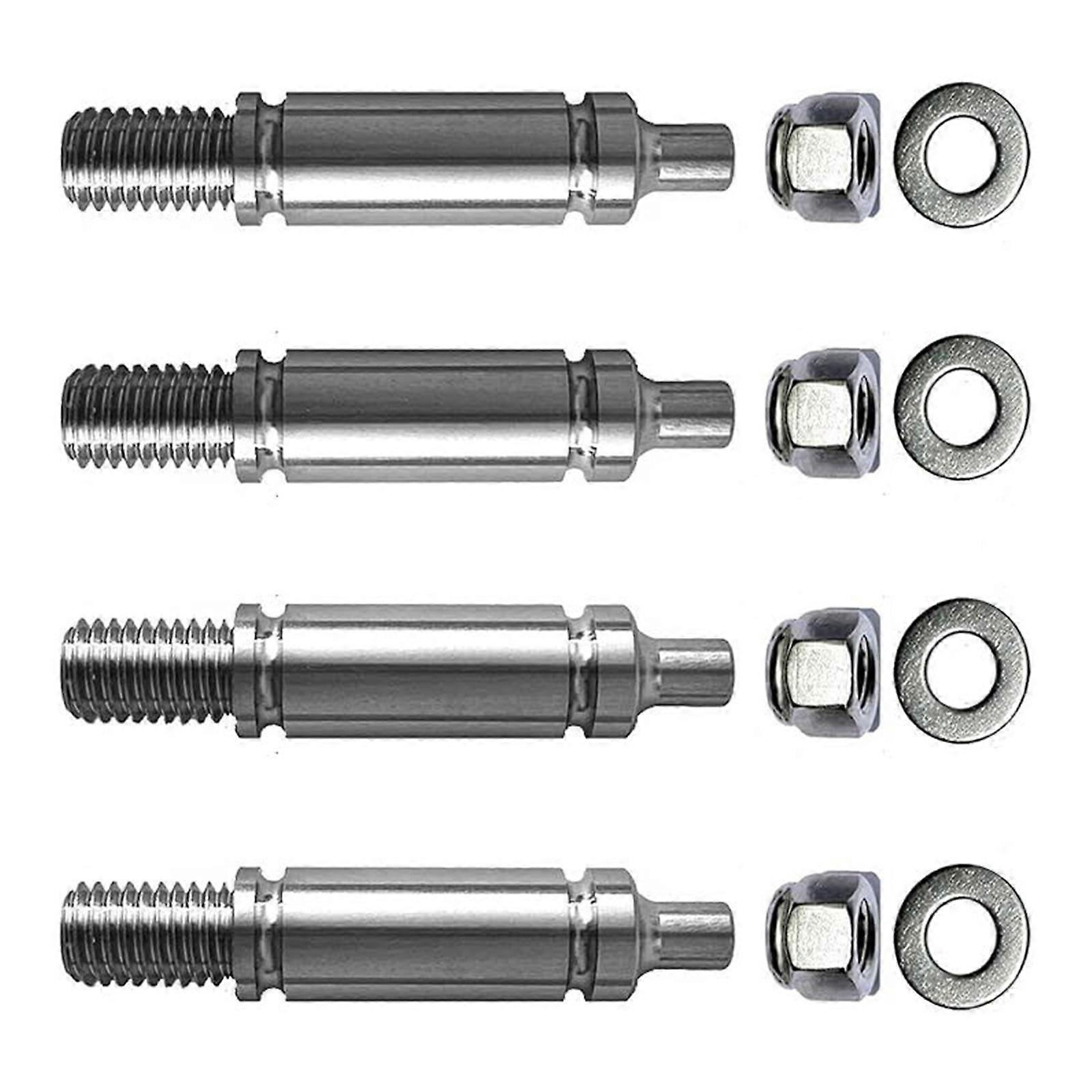 Set of 4 Dryer Drum Support Roller Shaft Set Dryer Component Dryer Repair Set Stainless Steel Texture for Front and Back Multicolor